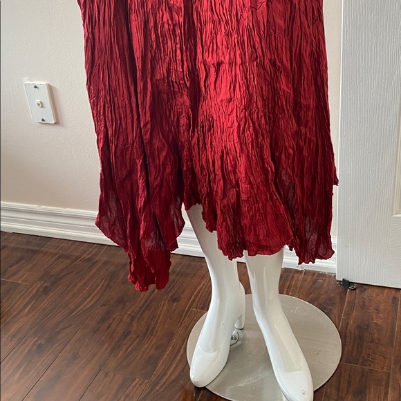 Elegant burgundy Pleated Skirt M - Picture 4 of 10